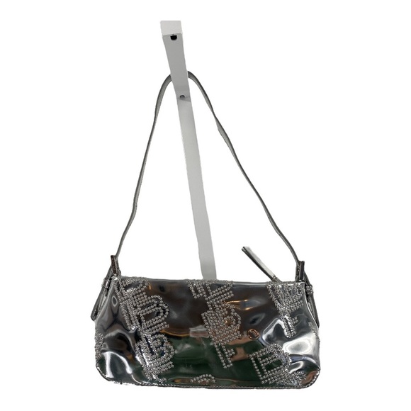 BY FAR Dulce Logo Mini Shoulder Bag in Metallic Silver - Picture 14 of 14